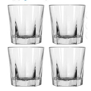 Vintage Libbey Heavy Base Crystal Whiskey Glasses Set Of 4